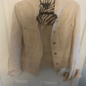 Etcetera Women's Beige Jean Jacket with Gold Buttons